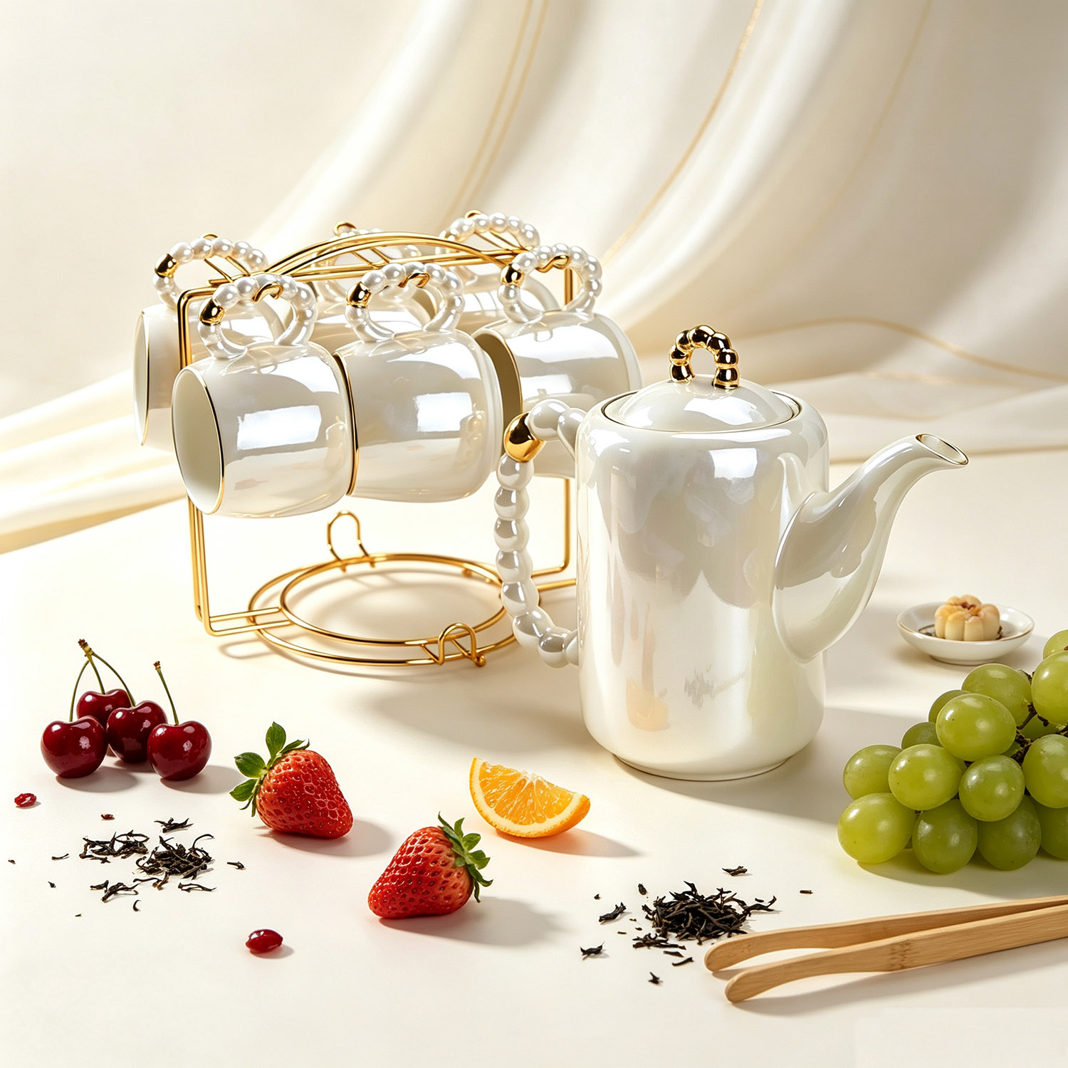 Home Cooking Recipes - 8 buah Set Peralatan Teh Keramik